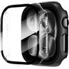 Diruite 2 Pezzi Cover per Apple Watch Series 11/10 42mm Vetro Temperato Pellicola Protettiva,PC Rigido Case Protettiva Ultrasottil Custodia,Nero&Trasparente,42mm
