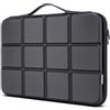 DOMISO 17,3 pollici Borsa a tracolla per laptop da Custodia protettiva in EVA impermeabile antiurto per 17,3 Dell Lenovo Asus HP Laptop,Nero