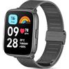 RenSheng Redmi Watch 3 Active Cinturino in acciaio inox, grazioso cinturino in metallo per Redmi Watch 3 Active Cinturino di ricambio resistente all'usura e all'acqua, nero, 14 cm a 21 cm, elegante