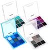 Healeved Palette Di Ombretti Opachi E Glitterati - 4 Palette Di Ombretti Per Donna 36 Palette Di Colori Per Il Trucco Degli Occhi Piatto Viola Verde Per Il Trucco Delle Ragazze