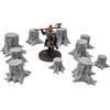 Q P Quality Printing 3D QP3D - Set di 10 tronchi d'albero - Scatter Terrain, Fantasy Scenery per tavolo e RPG 28-32 mm miniature Wargames, oggetti di scena DnD D & D, stampati e verniciabili in 3D