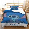 BSTELA9IE Stitch 3D Stampa Set Di Biancheria Da Microfibra Di Copripiumini E Federe Cerniera Nascosta 2 Pezzi Per Bambini E Adulti Single（135x200cm）