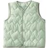 Happy Cherry Gilet Piumino Bambini Bambina Giubbotto Gilets con Bottoni a Pressione Giacca Senza Maniche Antivento per Autunno Inverno Verde 1-2 Anni