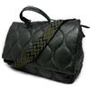Emila Borsa donna trapunata a mano con tracolla da lavoro ufficio tipo bag messenger postina grande capiente porta documenti shopping shopper ecopelle Verde