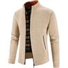 Zozogag Cardigan da Uomo in Maglia Casual Tinta Unita Cardigan da Uomo Caldo Caldo con Cerniera Cappotto Misto Cotone Cashmere