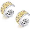 CHIC & ARTSY Polsini per Orecchie in Argento Sterling 925, Orecchini con Nodo Celtico Gotico, Regolabili, Senza Piercing, Polsini per Lobi Larghi, Polsini per Orecchie Vichinghi, per Donne e Uomini