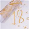 Ltsbaed Runner da tavola per compleanno, 18° runner da tavolo, runner da tavola da 18 anni, 18° compleanno, decorazione per il 18° compleanno, colore oro lucido, per tovaglie e centrotavola, 28 cm x 5 m