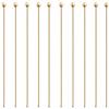 BENECREAT 100PCS Perno Placcato 18K Oro Reale Pin Testa Tonda per Monili Design Creazione di Gioielli Bracciali Collane Catene 45x0.6mm