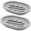 Topsky 2-pack portasapone, porta sapone, porta saponetta, facile da pulire, asciugare(grigio)