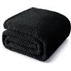 Whale Flotilla Coperta Morbida e Falda in Flanella, Coperta Pile Plaid per Letto, Divano, 130 x 170 cm, Nero