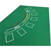 SSTN BJ 2 Panno verde in feltro, motivo: blackjack, in stile casinò, con carte da gioco