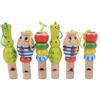 GICO 7941 Fischietto per bambini in legno - Piccolo regalo - 6 trombe - Animali - Colori assortiti - Fischietto in legno