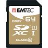 Emtec 64GB Scheda SD Emtec SDXC Classe 10 Gold + Kartenblister [ECMSD64GX10GP]