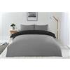 Emma Barclay Lyla - Set copripiumino reversibile, per letto singolo, colore: nero/grigio