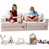 TIPICHOU Divano modulare per bambini - transformable in divanetto letto a 2 posti per bambino o bambina, area giochi, poltrona, materasso da pavimento, regalo bambini, Possibilità di gioco infinite (Bianco)