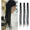 Dsoar Clip In Dreadlock Extensions 20 Inch 3PCS Fatto a Mano 0,6 cm Dreads Sintetico con Clip Morbido Crochet Loc Estensioni(1#)
