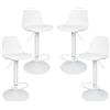LANTUS Set di 4 Sgabello da Bar Moderno Sgabello Alto con schienale in Simipelle Sedia Alta da Cucina Regolabile Girevole-4pc-B bianco puro