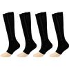 YCDZSW Calze A Compressione Donna E Uomo, 4 Paia Calza Sportive, Calza Elastica Gambaletti Con Cerniera, Per Calcio, Trekking, Ciclismo, Gravidanza (Nero,L-XL)