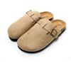 JOMIX Sabot Donna Eleganti Eco-Pelle Scamosciata Ciabatte Casa Sughero Punta Chiusa Zoccoli Invernali Pantofole Comode MD2438 Khaki 37