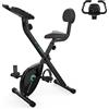 GEARSTONE Cyclette,Bicicletta magnetica pieghevole,Bicicletta da fitness,Trainer indoor pieghevole per allenamento cardio a casa,Sensore del polso,Supporto per telefono,
