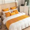 Morbuy Runner Letto Matrimoniale, Corridore Letto, Morbido Confortevole Sciarpa e Federa da Letto, Modern Alberghi Scarf Runner Decorazione (45x45 cm (Federa Jacquard),Giallo Acceso)