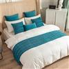 Morbuy Runner Letto Matrimoniale, Corridore Letto, Morbido Confortevole Sciarpa e Federa da Letto, Modern Alberghi Scarf Runner Decorazione (45x45 cm (Federa Jacquard),Cielo Blu)
