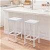 EUGAD Set di 2 Sgabelli da Bar Industriali con Poggiapiedi, Sgabelli da Cucina senza Schienale, Sedie Alte per Penisola Cucina, Sedile in Truciolato e Telaio in Metallo, 33x33x65cm, bianco, 1058BY-2