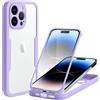 Yoedge Custodia per OPPO A5/OPPO A9 (2020) Cover 6,5, 360 Gradi Full Body Cover con Protezione Integrata dello Schermo, Trasparente Silicone TPU Anteriore e PC Indietro Custodia, Viola
