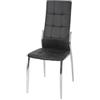 BellaHome Sedia madeira ecopelle nera, 44x54x100 cm