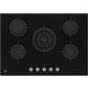 Beko HILW 75222 S Piano Cottura 5 Fuochi a Gas 75 cm (1 Bruciatore Wok) colore Nero