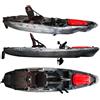 BIG MAMA KAYAK U S A T O - BIG MAMA KAYAK A PEDALI TRIKEN 330 - CANOA MONOPOSTO FISHING CON 4 PORTACANNE, 2 GAVONI, TIMONE, SISTEMA DI PEDALI, SEDILE RIALZATO, 11 BARRE DI SCORRIMENTO, ver. coperchio rosso