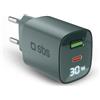 SBS caricatore multiporta 30W con LCD, 1 porta USB-C e 1 USB-A, presa europea, Power Delivery, ideale per smartphone Android, iPhone, tablet, MacBook