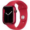 Apple Watch Series 7 Alluminio 45 mm (2021) | GPS + Cellular | rosso | Cinturino Sport rosso