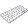 TRIXES Mini tastiera con filo USB tastiera sottile Layout USA Argento e Bianco - Collega e usa - Compatta e resistente - Adatta per PC, Computer, Apple, Mac, Laptop, Window, ecc.