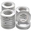 Kinsinder 32pcs Anelli per Tende Plastica Rotondi Anello Occhiello a Basso Rumore 40 mm diametro Interno per Camera da Letto Soggiorno Tenda Fibbia (Argento)