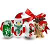 Bling Jewelry 5 Perle Di Vetro Di Murano Natale Set Renna Cane Di Caramella Pupazzo Di Neve Fiocco Di Neve Per Adolescente Per Donne .925 Argento