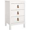 Dmora - Comodino Mirabelle, Comò Basso, Tavolino da Notte, Mensola da Letto, 44x38 h70 cm, Bianco