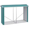 Outsunny Legnaia con Struttura in Acciaio Galvanizzato, Base rialzata e Tetto inclinato, 240x 86x160cm, Verde