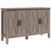 HOMCOM Mobiletto Multiuso stile Rustico con 4 Ripiani Portaoggetti Regolabili, in Legno, 120x37x75 cm, Grigio
