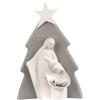 BONGELLI PREZIOSI Natività Sacra Famiglia Presepe Moderno Albero 32cm Grigio