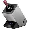 CASO WineCase One Inox - Raffreddatore di vino dal design per una bottiglia, temperatura regolabile da 5 a 18 °C, adatto a bottiglie fino a 9 cm di diametro, con controllo touch, acciaio inox