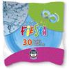 Generico 90 Piatti PIANI colorati di plastica RIUTILIZZABILI da 22cm | Piatti rigidi e lavabili | Azzurro | Per feste ed eventi