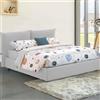 Talamo Italia Dmora Letto Matrimoniale Cristyn 190x225 cm Bianco Materasso Incluso Sfoderabile, Contenitore Made in Italy