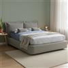 Talamo Italia Letto Vittoria Matrimoniale sfoderabile con Contenitore con Apertura Frontale, Made in Italy, Grigio, cm 160 x 190