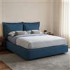 Talamo Italia - Letto matrimoniale Cornelia, Letto contenitore con rivestimento in tessuto, 100% Made in Italy, Apertura frontale, adatto per materasso 160x190 cm, Blu