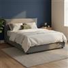 Talamo Italia - Letto matrimoniale Flavia, Letto contenitore con rivestimento in tessuto, 100% Made in Italy, Apertura frontale, con materasso 160x190 Cm incluso, Grigio
