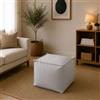 Talamo Italia Pouf Annalaura, Pouf Multifunzione, Poltroncina Relax in Tessuto Imbottito, 100% Made in Italy, 45x45h45 cm, Bianco