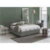 Talamo Italia - Letto matrimoniale Mirta, Letto contenitore con rivestimento in tessuto, 100% Made in Italy, Apertura frontale, con materasso Cm 160x200 incluso, Grigio