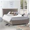 Talamo Italia - Letto piazza e mezza Creta, Letto contenitore con rivestimento in tessuto, 100% Made in Italy, Apertura frontale, con materasso Cm 120x190 incluso, Tortora