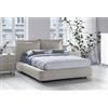 Talamo Italia - Letto matrimoniale Cornelia, Letto contenitore con rivestimento in tessuto, 100% Made in Italy, Apertura frontale, adatto per materasso 160x190 cm, Beige